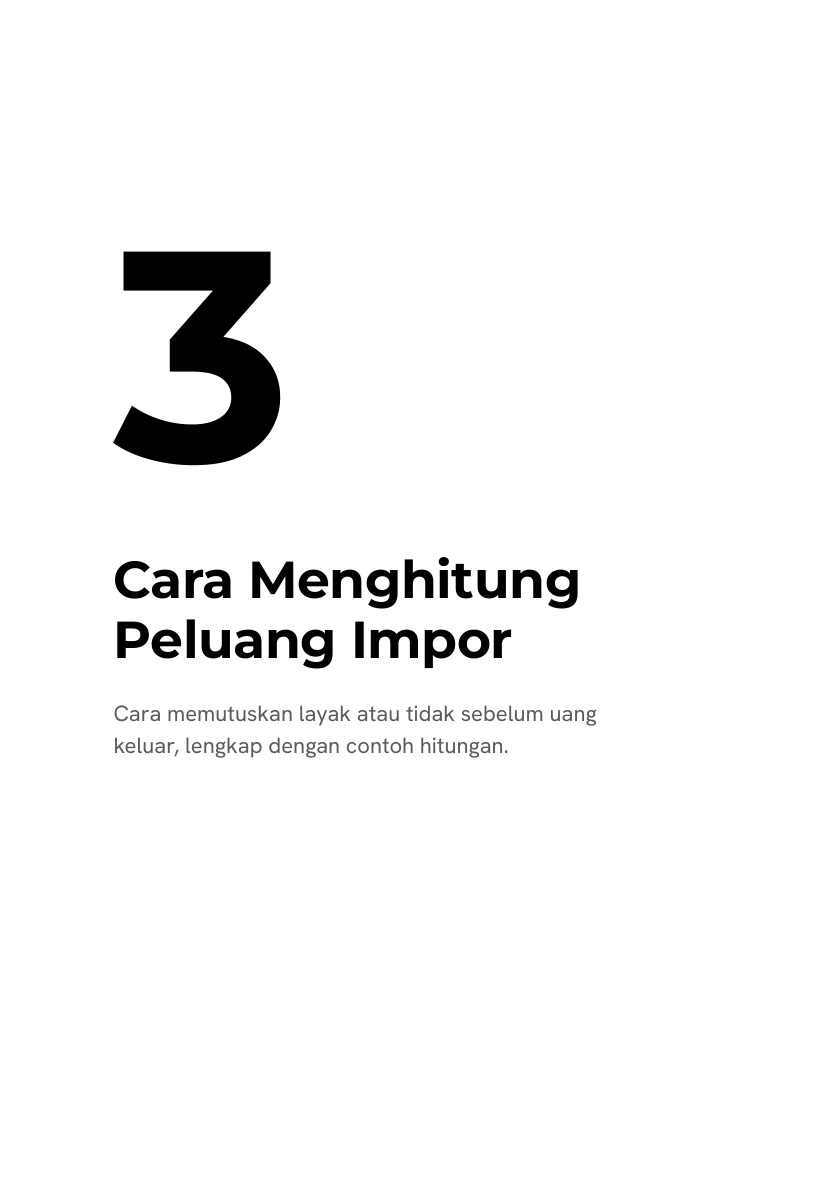 Pembuka Bab 3, Cara Menghitung Peluang Impor